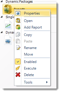 MS Access: Dynamic Package Context Menu in MARS.