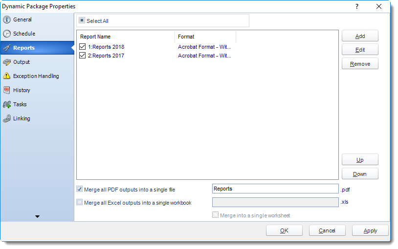 MS Access: Dynamic Package Properties in MARS.