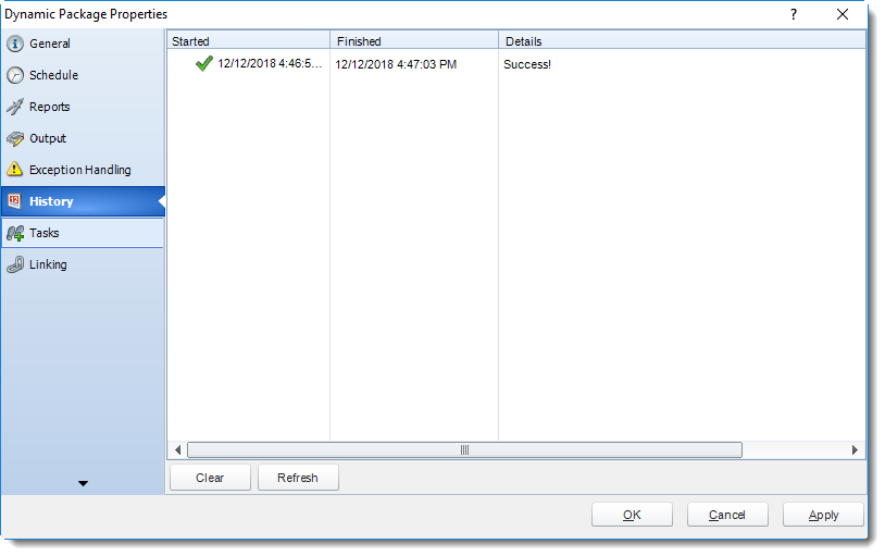 MS Access: Dynamic Package Properties in MARS.