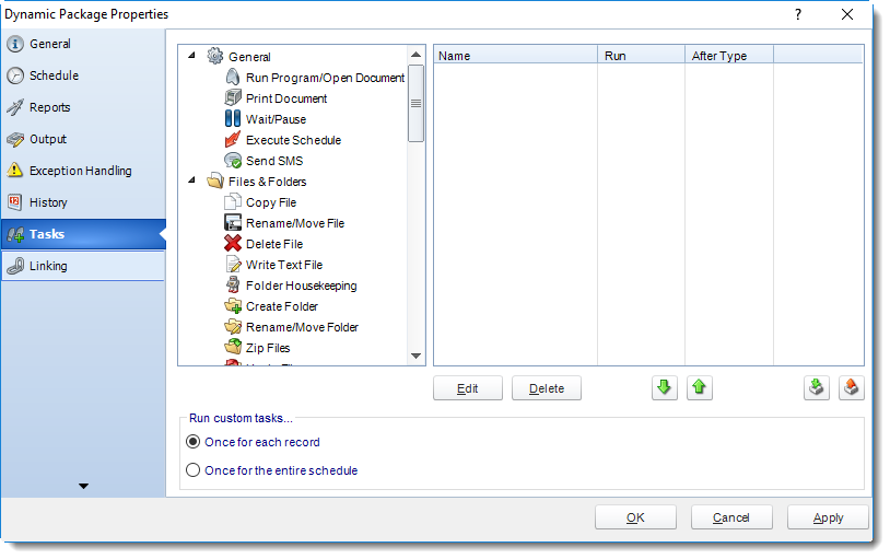 MS Access: Dynamic Package Properties in MARS.