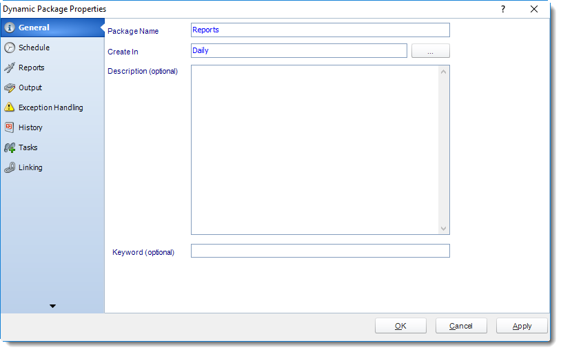 MS Access: Dynamic Package Properties in MARS.