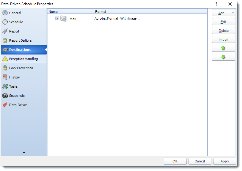 MS Access: Data-Driven Schedule Properties in MARS.
