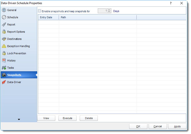 MS Access: Data-Driven Schedule Properties in MARS.