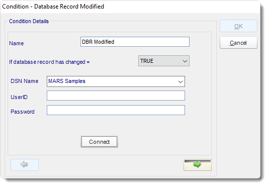 MS Access: Database Record Modified Condition in MARS.
