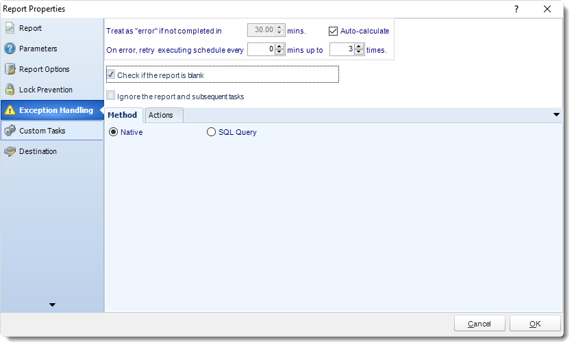MS Access: Event Based Report Properties in MARS.