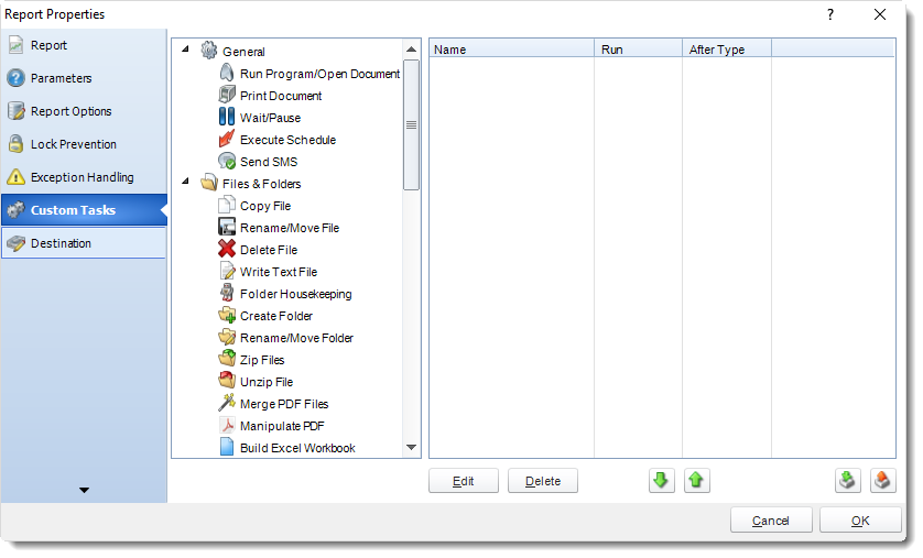 MS Access: Event Based Report Properties in MARS.