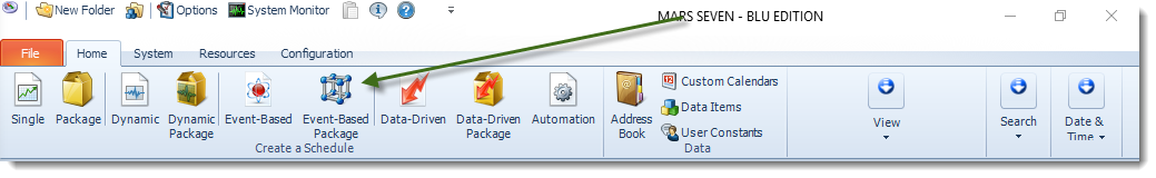 MS Access: MARS Home Menu