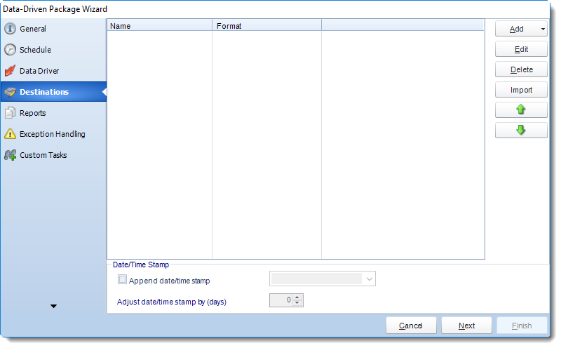 MS Access: Destination Wizard in Data Driven Package in MARS.