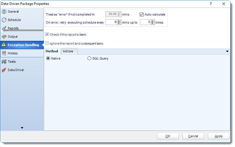 MS Access: Data Driven Package Properties in MARS.