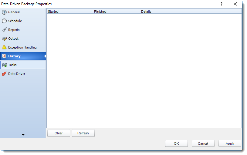 MS Access: Data Driven Package Properties in MARS.