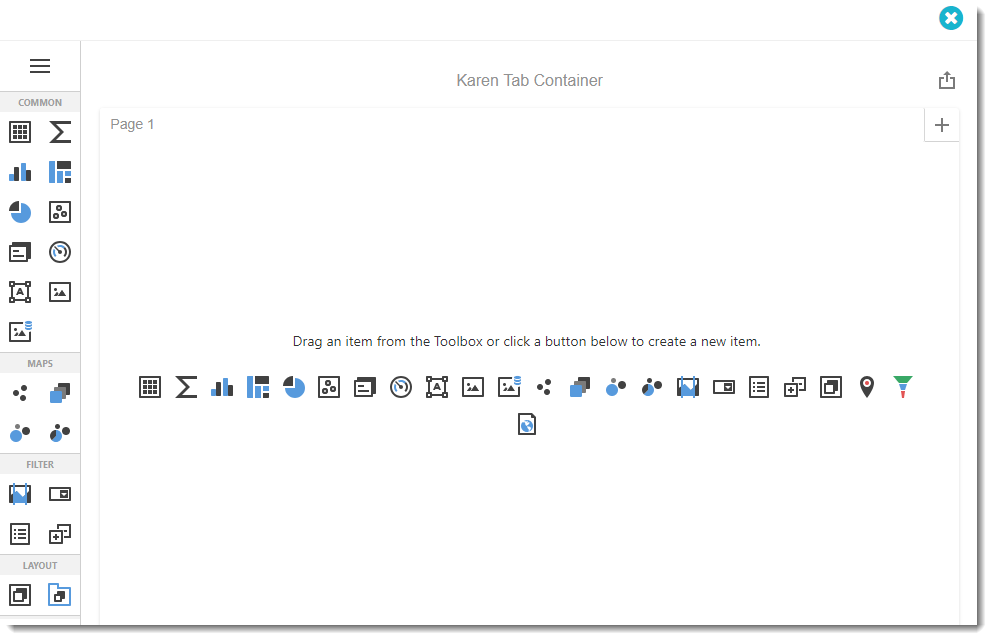 KPI's and Dashboards: Creating Tab Containers Dashboard item in IntelliFront BI.