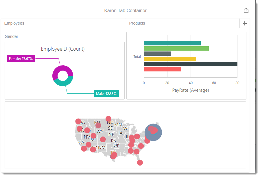 KPI's and Dashboards: Creating Tab Containers Dashboard item in IntelliFront BI.