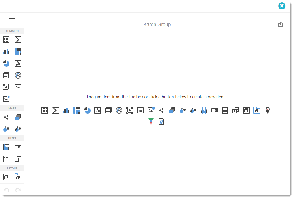 KPI's and Dashboards: Creating Groups Dashboard item in IntelliFront BI.