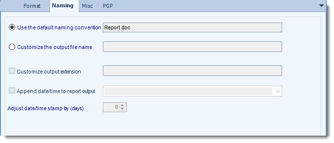 MS Access: MS Word output format options in MARS
