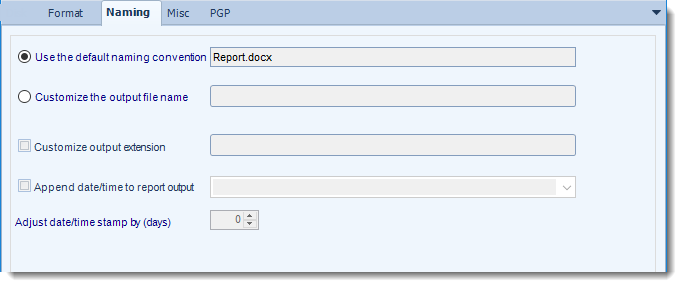 MS Access: MS Word output format options in MARS