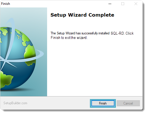 Welcome to the SQL-RD Setup Wizard: Finish