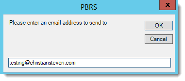 Email testing in PBRS