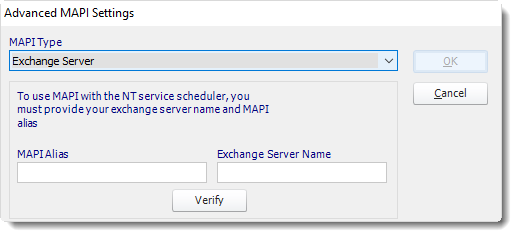 Power BI and SSRS. Email Settings (MAPI) in Options in PBRS