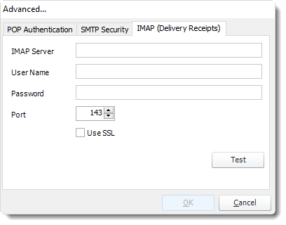 Crystal Reports: SMTP Email Settings section in Option CRD.