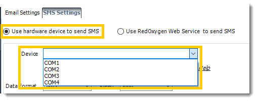 Power BI and SSRS. SMS Settings in Options in PBRS