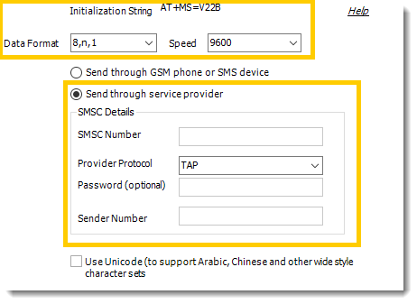 Power BI and SSRS. SMS Settings in Options in PBRS