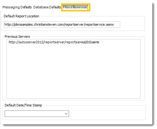Power BI and SSRS. User Default: Miscellaneous section in Options in PBRS