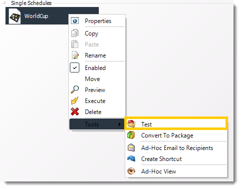 Power BI and SSRS. Schedules Context Menu in PBRS