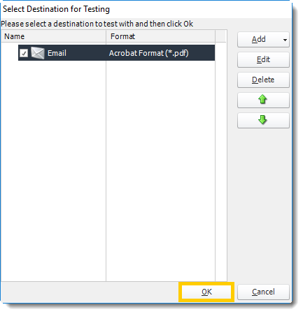 Power BI and SSRS. Select Destinations for Testing in PBRS