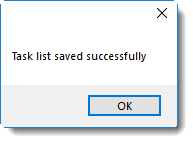 Crystal Reports: Task list saved successfully pop-up in CRD.