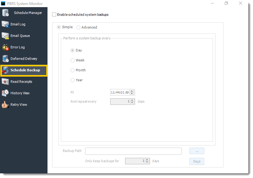 Power BI and SSRS. Schedule Backup in System Monitor in PBRS