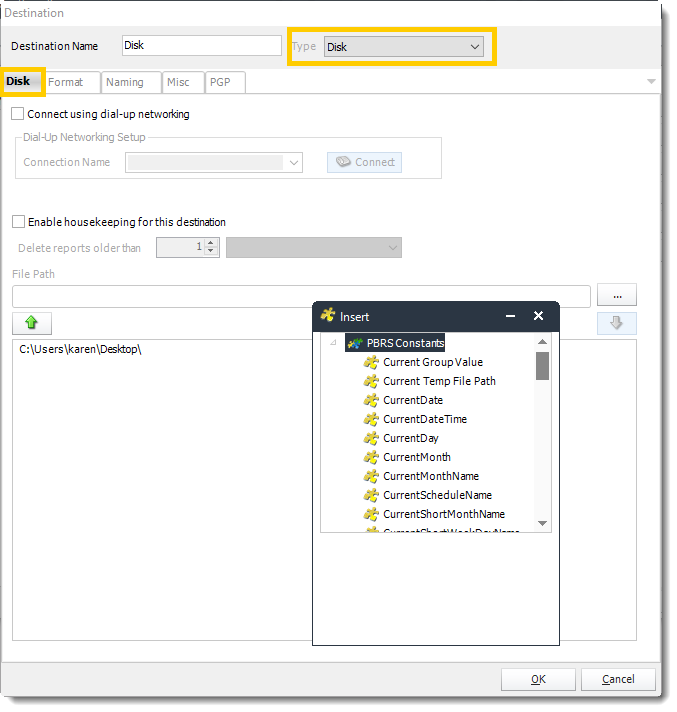 Power BI and SSRS. Disk Destinations Wizard in PBRS.