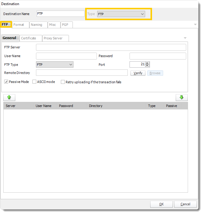 Power BI and SSRS. FTP Destinations Wizard in PBRS