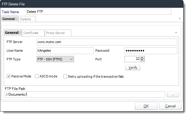 Power BI and SSRS. Delete FTP File Custom Tasks Wizard in PBRS
