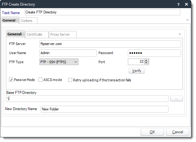 Power BI and SSRS. FTP Create Directory Custom Tasks Wizard in PBRS