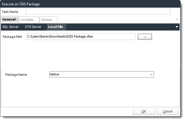 Power BI and SSRS. Execute an SSIS Package Custom Tasks Wizard in PBRS.