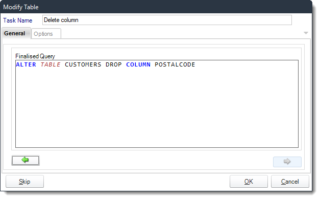 Power BI and SSRS. Delete column from table Custom Tasks Wizard in PBRS.
