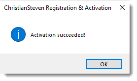 ChristanSteven Software - Registration Wizard. 