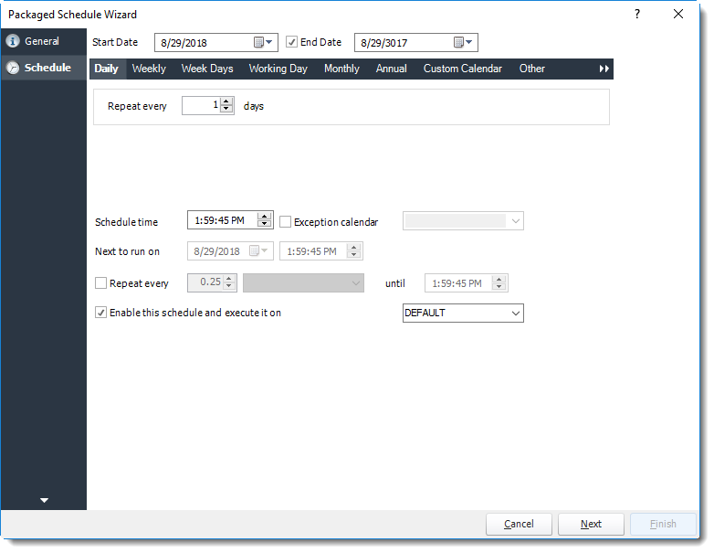 Power BI and SSRS. Schedule Wizard of Package Schedule Report for PBIRS in PBRS.