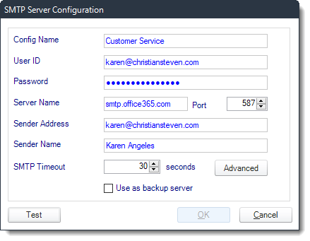 Power BI and SSRS. Configuring servers in SMTP Servers in PBRS.