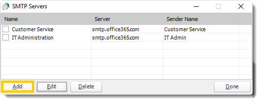 Power BI and SSRS. Adding servers in SMTP Servers in PBRS.