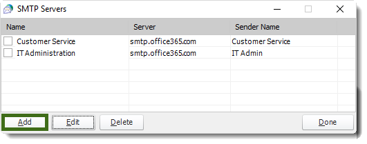 MS Access: SMTP Servers in MARS.