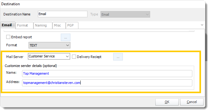 Power BI and SSRS. Sending Through Another SMTP Account or Customize Sender Details in PBRS.