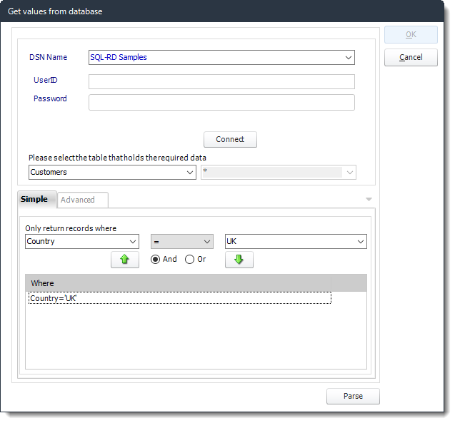 Power BI and SSRS. Get values from database interface in PBRS.
