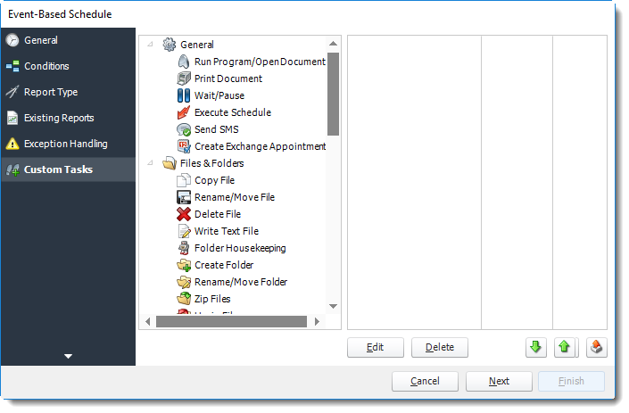 Power BI and SSRS. Custom Tasks Wizard of Event Based Schedule Reports in PBRS.