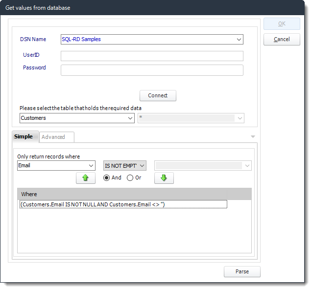 Power BI and SSRS. Get values from database interface in PBRS.