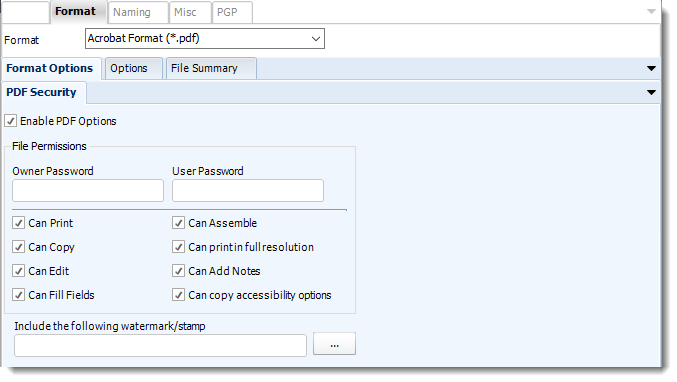 Power BI and SSRS. PDF Format section in Destination Wizard in PBRS.