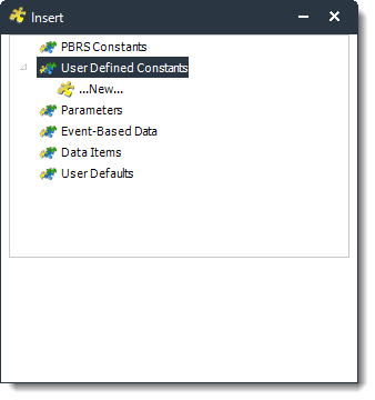 Power BI and SSRS. User Defined Constants Insert Menu in PBRS.