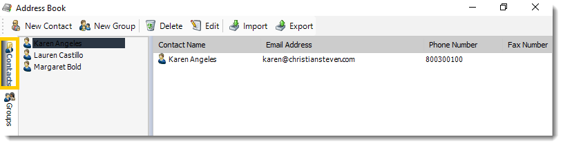 Power BI and SSRS. Menu tab in Address Book in PBRS.