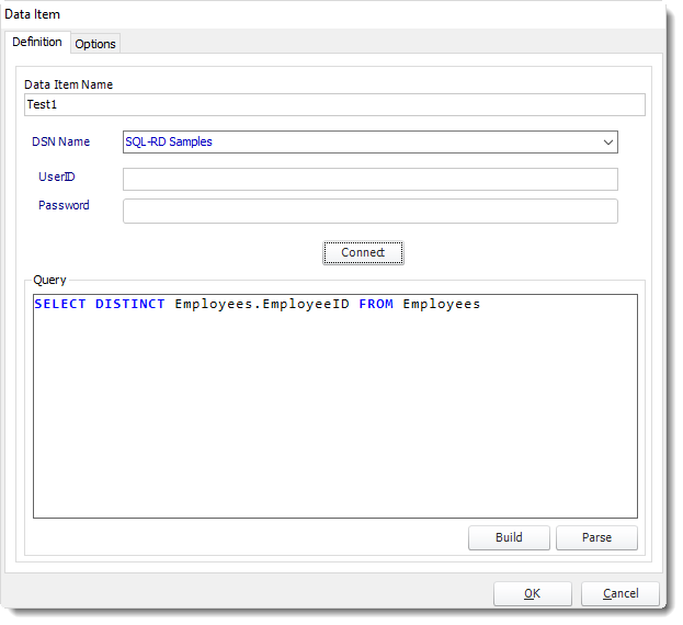 SSRS. Adding/Editing Data Items in SQL-RD.