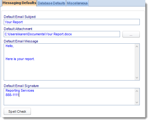 Crystal Reports: User Defaults in Options in CRD.